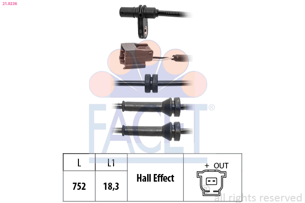 FACET 21.0236 ABS-anturi