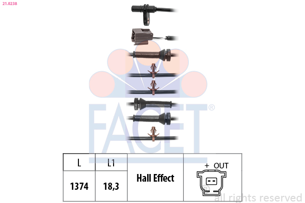 FACET 21.0238 Sensore, N°...