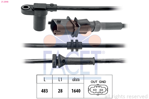 FACET 21.2048 Sensor, ABS