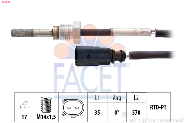 FACET 22.0062 حساس، درجة...