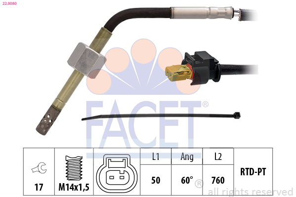 FACET 22.0080 حساس، درجة...