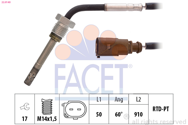 FACET 22.0140 حساس، درجة...