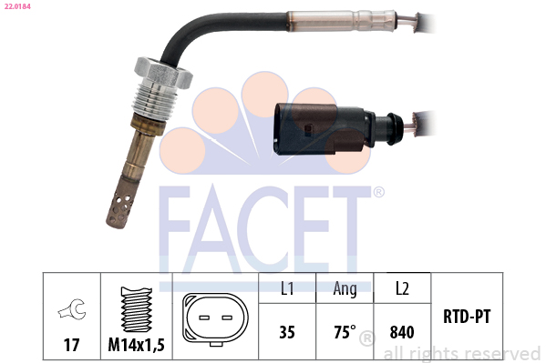 FACET 22.0184 Sensor, temp....