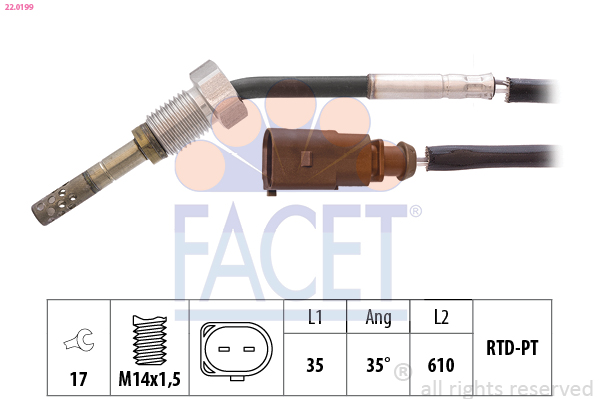 FACET 22.0199 حساس، درجة...