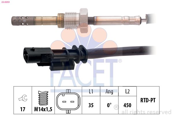 FACET 22.0203 حساس، درجة...