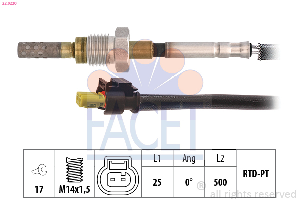 FACET 22.0220 حساس، درجة...