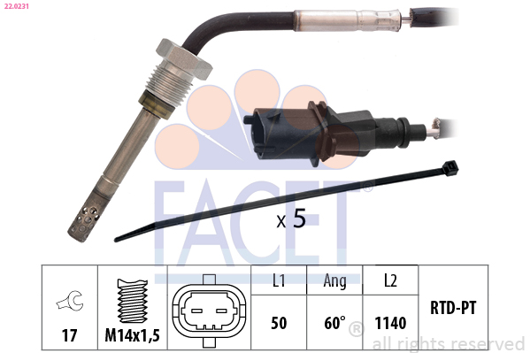 FACET 22.0231 حساس، درجة...