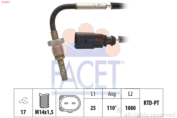 FACET 22.0253 حساس، درجة...