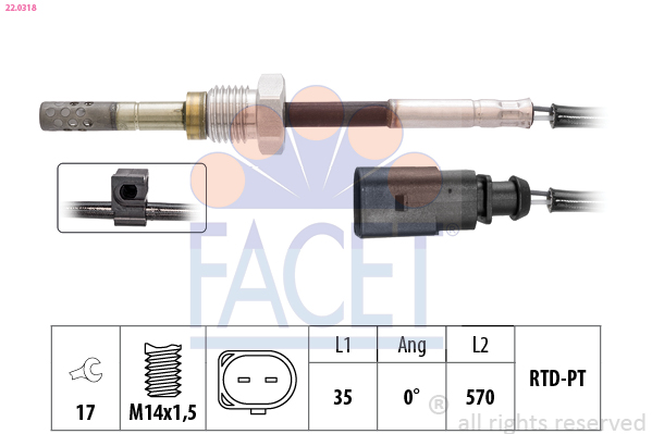 FACET 22.0318 Sensor, temp....