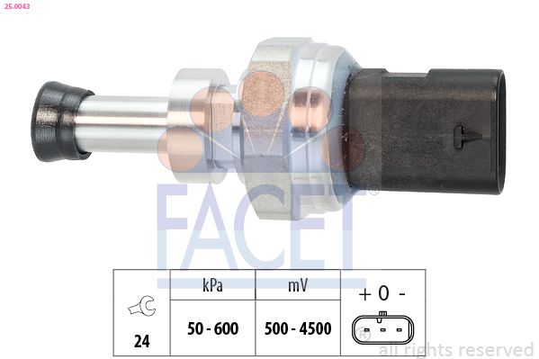 FACET 25.0043 OE Equivalent Sensor, oil pressure