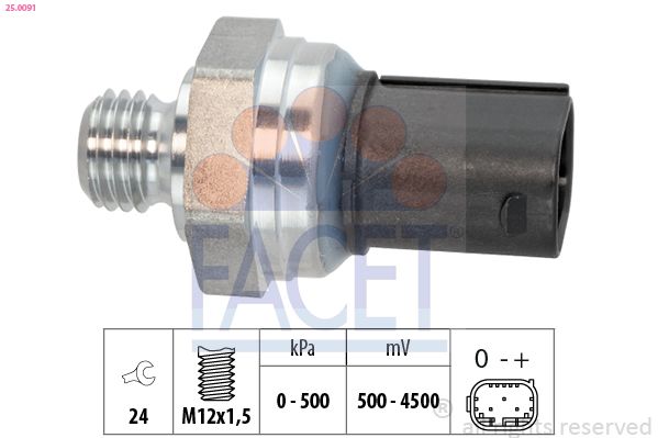 FACET 25.0091 OE Equivalent Sensor, oil pressure