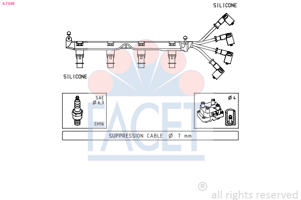 FACET 4.7049 Ignition Cable...