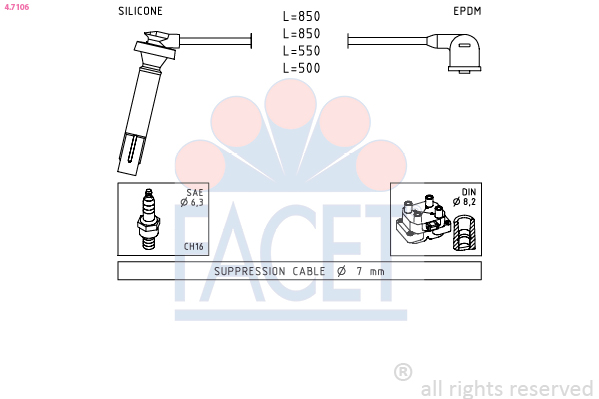 FACET 4.7106 Ignition Cable...