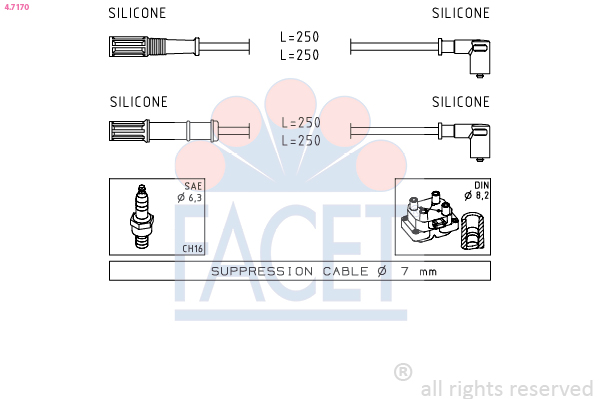 FACET 4.7170 Tändkabelsats