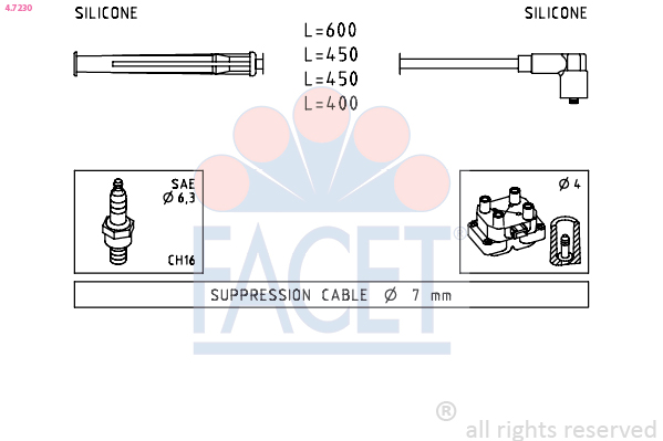FACET 4.7230 Kit de câbles...