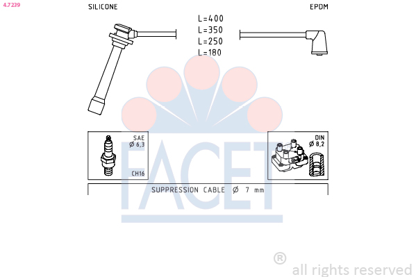 FACET 4.7239 Ignition Cable...