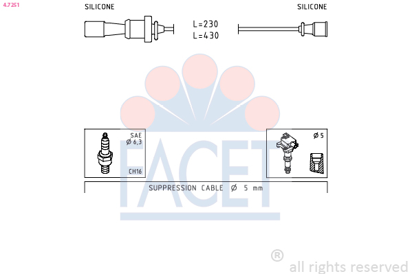 FACET 4.7251 Ignition Cable...