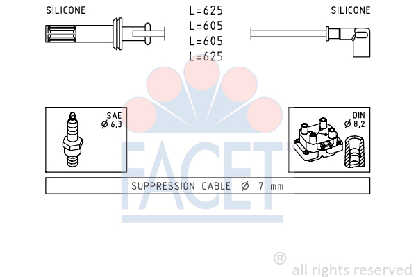 FACET 4.8456 Ignition Cable...