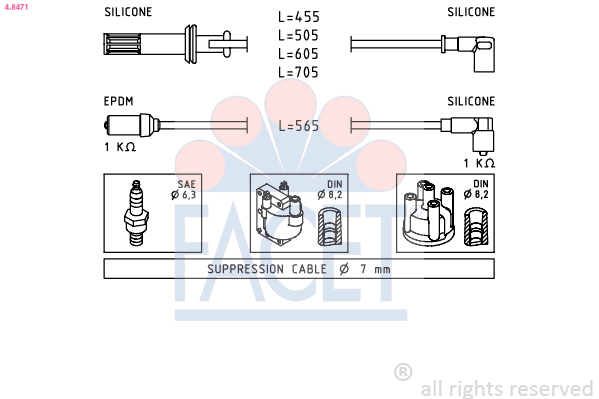 FACET 4.8471 Ignition Cable...