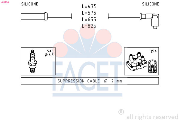 FACET 4.8494 Ignition Cable...
