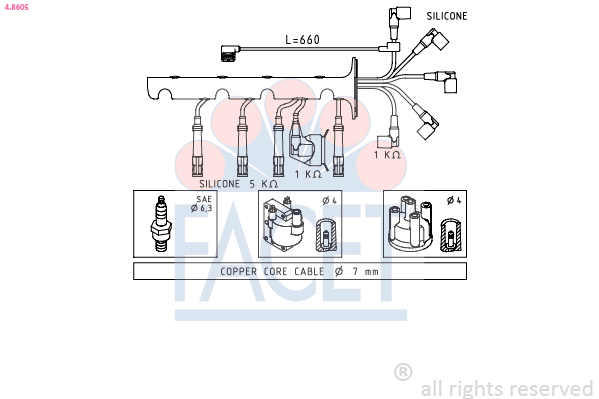 FACET 4.8605 Ignition Cable...