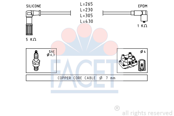 FACET 4.8613 Ignition Cable...
