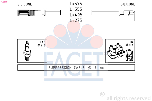 FACET 4.8616 Ignition Cable...
