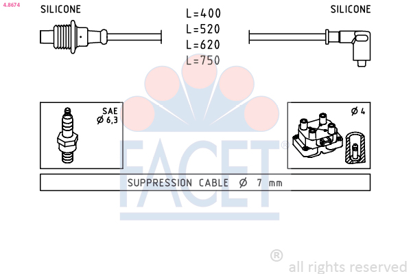 FACET 4.8674 Ignition Cable...