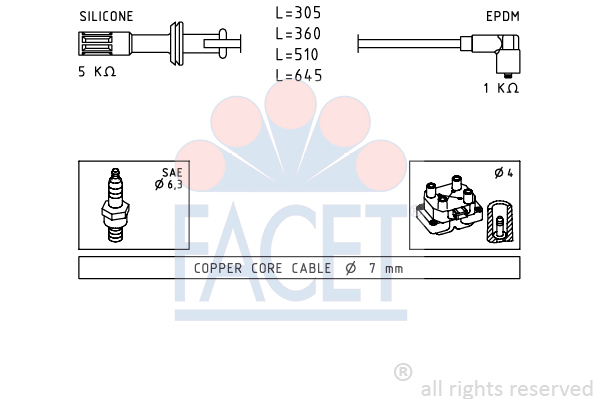 FACET 4.8700 Ignition Cable...