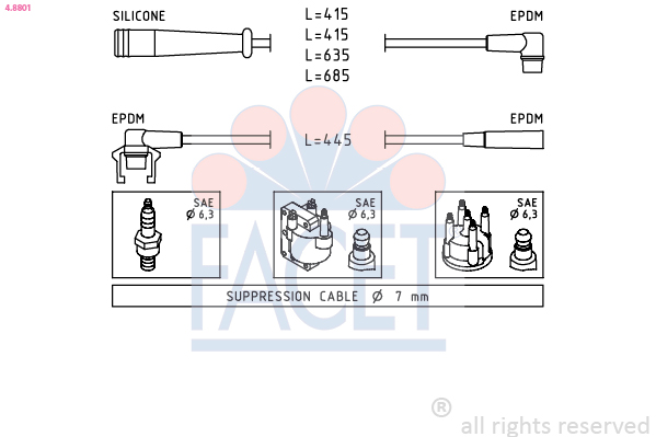 FACET 4.8801 Ignition Cable...