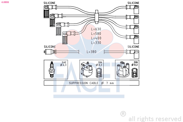 FACET 4.8808 Ignition Cable...