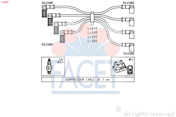 FACET 4.8888 Ignition Cable...