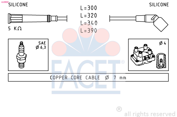 FACET 4.8900 Ignition Cable...