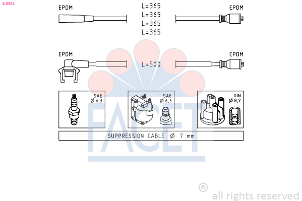 FACET 4.9332 Ignition Cable...