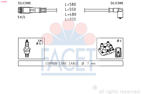 FACET 4.9363 Ignition Cable...