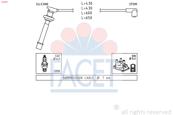 FACET 4.9411 Ignition Cable...