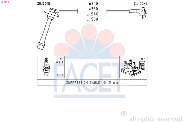 FACET 4.9435 Ignition Cable...