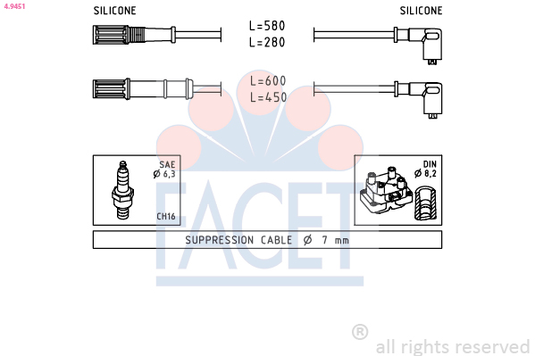 FACET 4.9451 Ignition Cable...