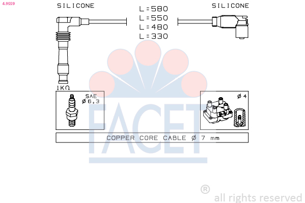 FACET 4.9559 Kit de câbles...