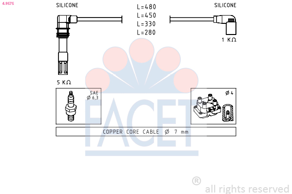 FACET 4.9575 Ignition Cable...