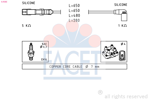 FACET 4.9585 Ignition Cable...