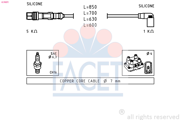 FACET 4.9601 Ignition Cable...