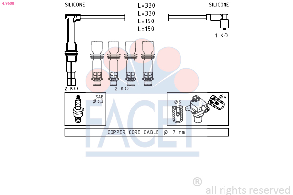 FACET 4.9608 Ignition Cable...