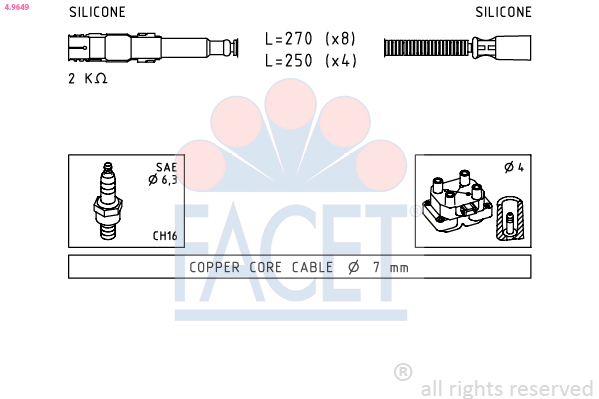 FACET 4.9649 Ignition Cable...