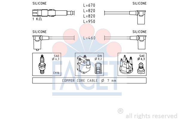 FACET 4.9654 Ignition Cable...