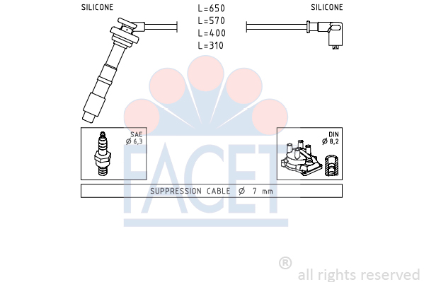 FACET 4.9658 Sytytysjohtosarja