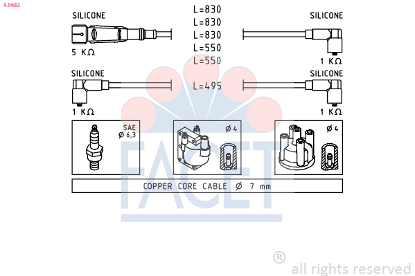 FACET 4.9682 Ignition Cable...