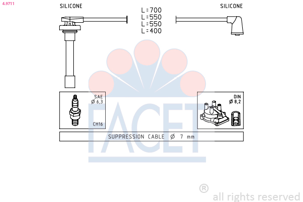 FACET 4.9711 Tändkabelsats