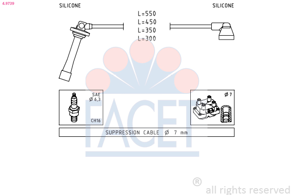 FACET 4.9739 Ignition Cable...