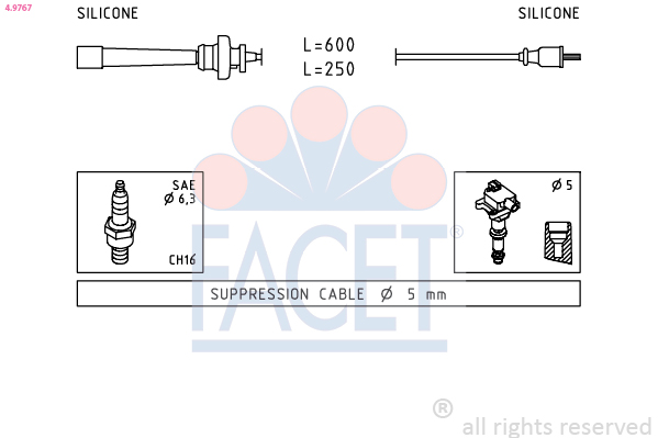 FACET 4.9767 Ignition Cable...